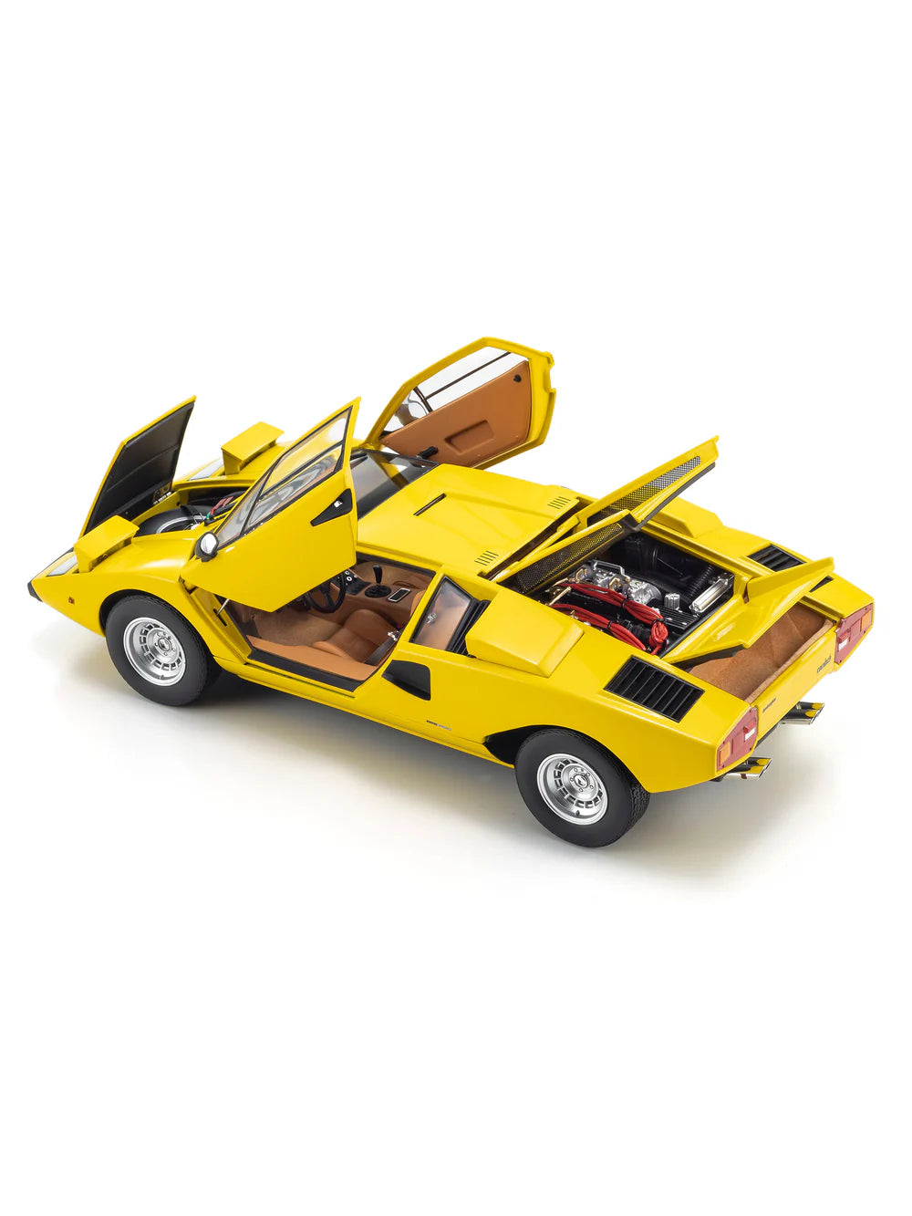 Yellow Countach LP400 model car, scale 1:18